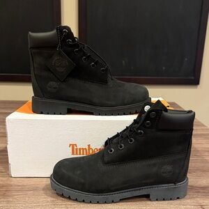 Timberland premium 6 inch black boot juniors 6 BL